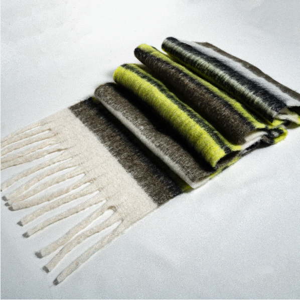 Quzmar- Striped Long & Warm Scarf for Fall and Winter