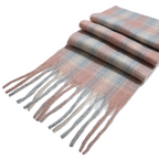 Quzmar -- Women's Plaid Scarf with Long Tassel