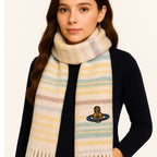 Quzmar 10% Wool  Vintage Striped Scarf