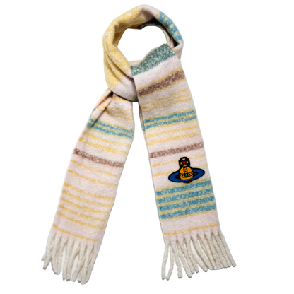 Quzmar-- 10% Wool  Vintage Striped Scarf