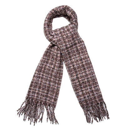 Quzmar-- Women's Plaid and Dot  Tassel Scarf