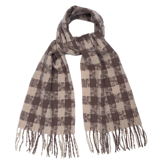 Quzmar --Plaid , Soft and Cozy Shorter Tassel Scarf