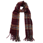 Quzmar-- Polka Dot and Plaid Tassel Scarf