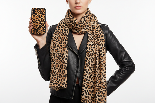 Leopard Print Fashion Bundle - Scarf & Phone Case
