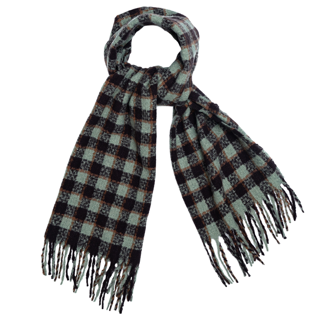 Quzmar --Plaid , Soft and Cozy Shorter Tassel Scarf
