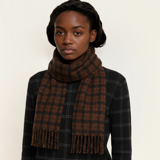 Long and Warm Plaid Scarf Woven for Comfort and Style