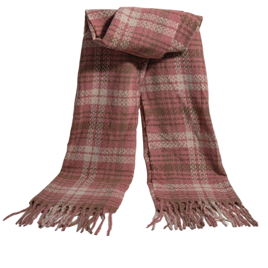 Quzmar Plaid , Soft and Cozy Shorter Tassel Scarf