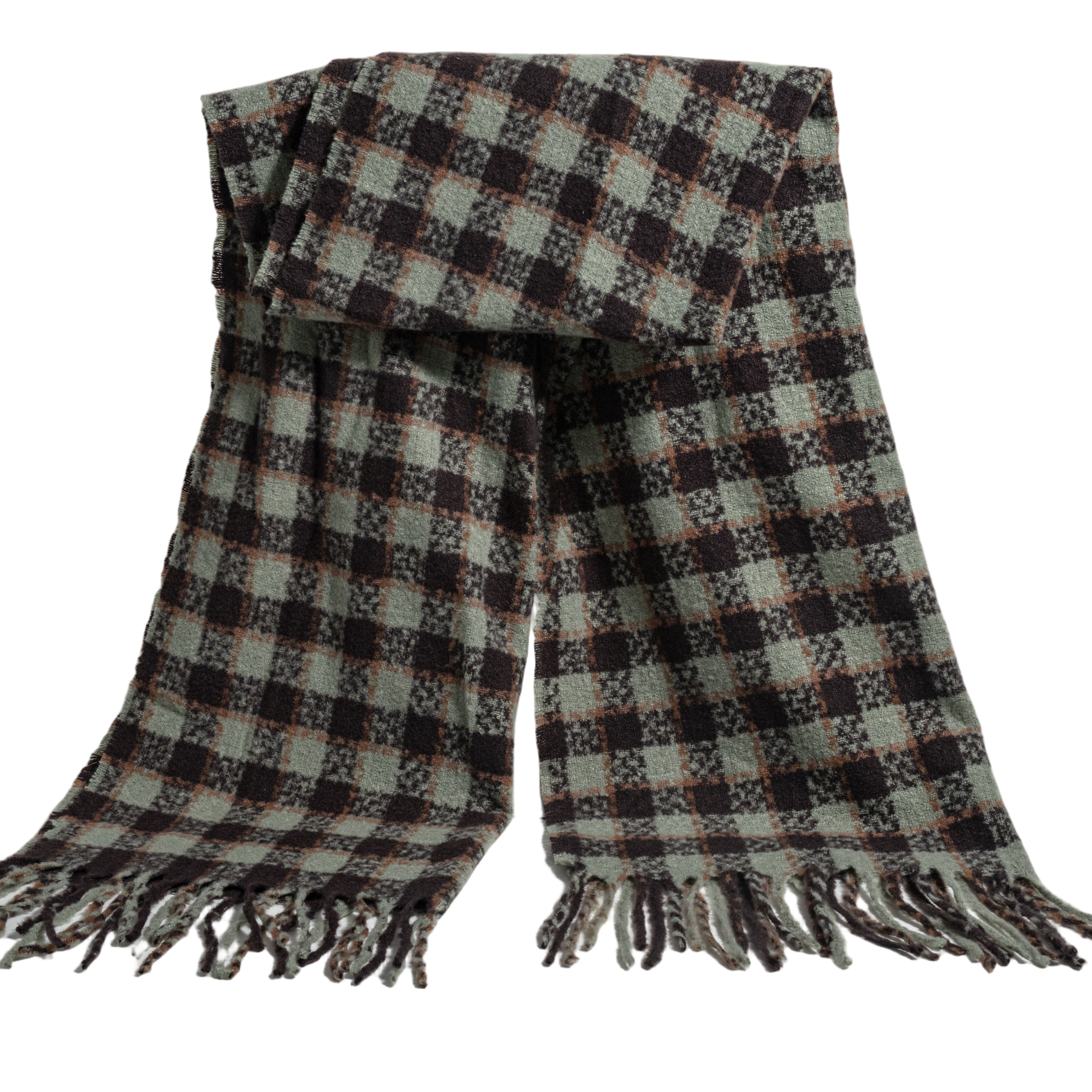 Quzmar Plaid , Soft and Cozy Shorter Tassel Scarf