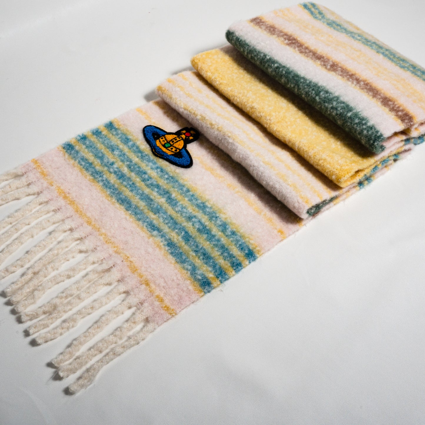 Quzmar-- 10% Wool  Vintage Striped Scarf