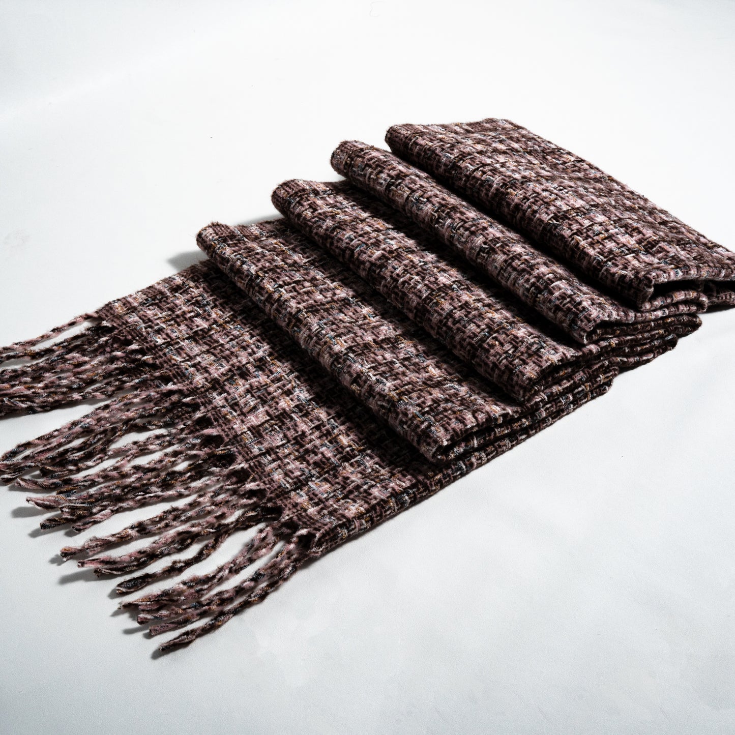 Quzmar-- Women's Plaid and Dot  Tassel Scarf